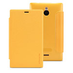 Чехол Nillkin Sparkle Leather Case для Nokia X2 (желтый, кожаный)