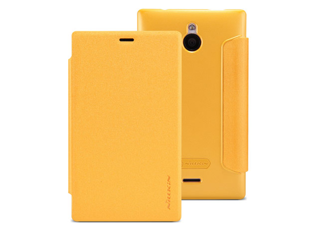 Чехол Nillkin Sparkle Leather Case для Nokia X2 (желтый, кожаный)