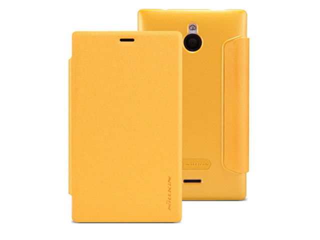 Чехол Nillkin Sparkle Leather Case для Nokia X2 (желтый, кожаный)