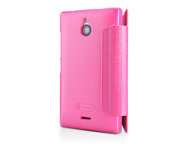 Чехол Nillkin Sparkle Leather Case для Nokia X2 (розовый, кожаный)