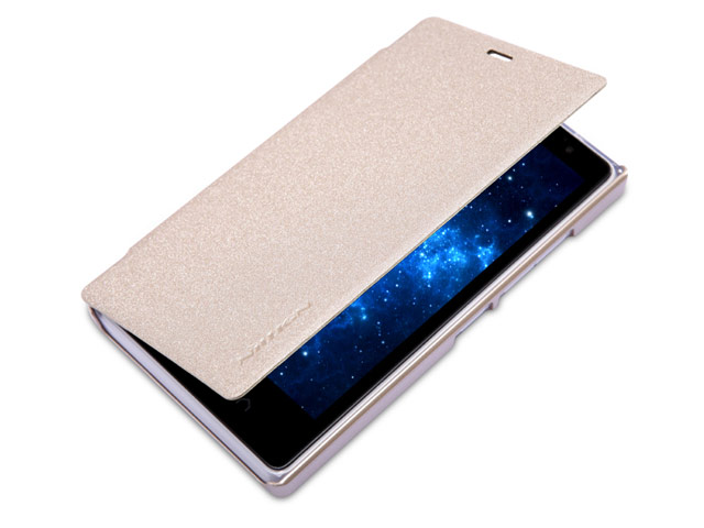 Чехол Nillkin Sparkle Leather Case для Nokia X2 (золотистый, кожаный)