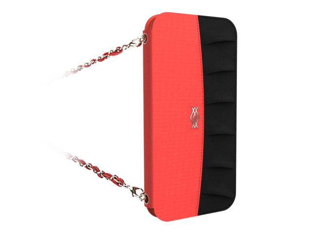 Чехол X-doria Delight Pleated case для Apple iPhone 6 (черный/красный, кожаный)