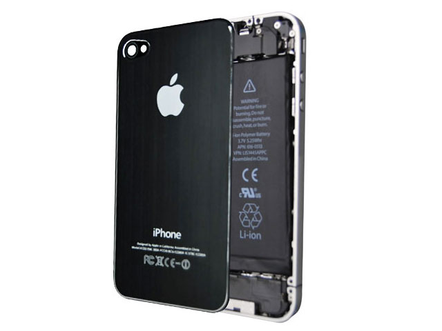 Крышка задняя для Apple iPhone 4 (зеркальная, металлическая)