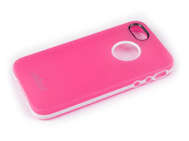 Чехол Jekod Bumper case для Apple iPhone 5/5S (розовый, гелевый/пластиковый)