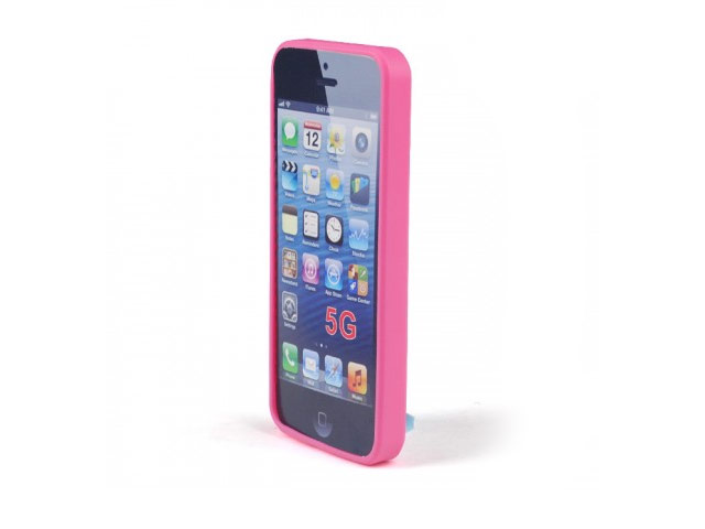 Чехол Jekod Composite case для Apple iPhone 5/5S (розовый, гелевый/пластиковый)