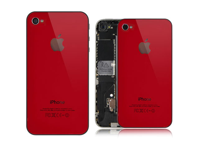 Крышка задняя для Apple iPhone 4 (красная)