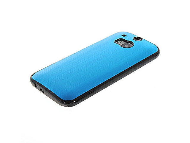 Чехол Yotrix MetalCase для HTC new One (HTC M8) (голубой, алюминиевый)