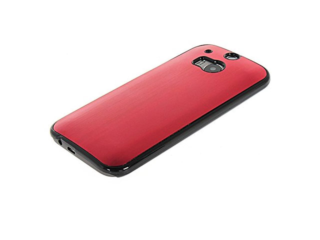 Чехол Yotrix MetalCase для HTC new One (HTC M8) (красный, алюминиевый)