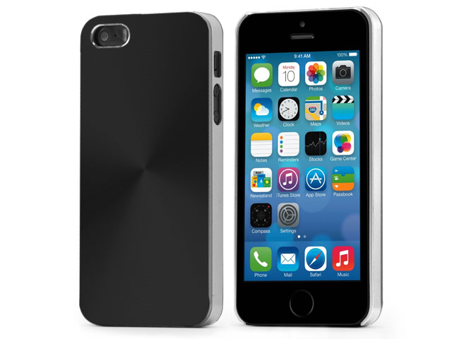 Чехол Yotrix MetalCase Round для Apple iPhone 5/5S (черный, алюминиевый)