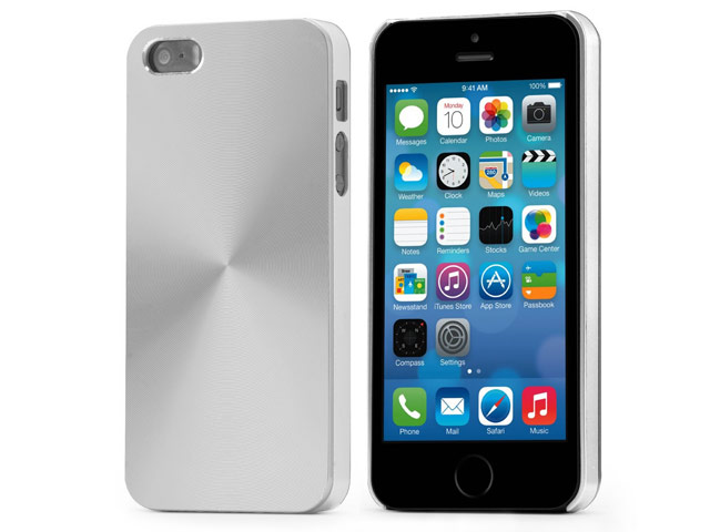Чехол Yotrix MetalCase Round для Apple iPhone 5/5S (серебристый, алюминиевый)