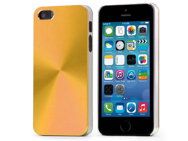Чехол Yotrix MetalCase Round для Apple iPhone 5/5S (золотистый, алюминиевый)