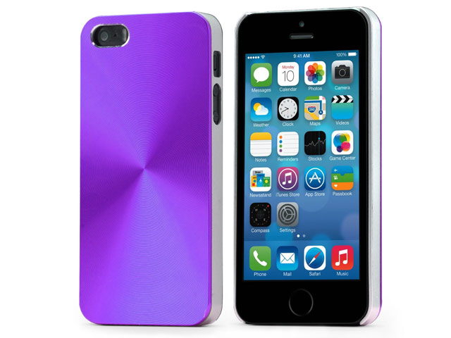 Чехол Yotrix MetalCase Round для Apple iPhone 5/5S (фиолетовый, алюминиевый)