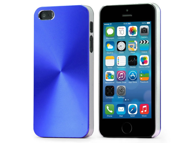 Чехол Yotrix MetalCase Round для Apple iPhone 5/5S (синий, алюминиевый)
