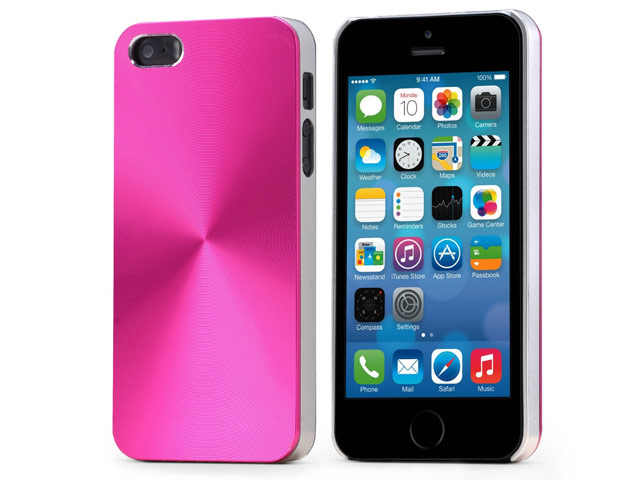 Чехол Yotrix MetalCase Round для Apple iPhone 5/5S (малиновый, алюминиевый)