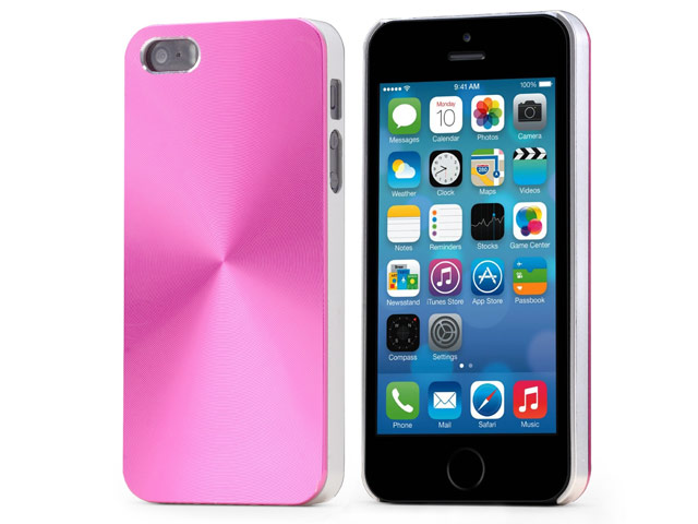 Чехол Yotrix MetalCase Round для Apple iPhone 5/5S (розовый, алюминиевый)