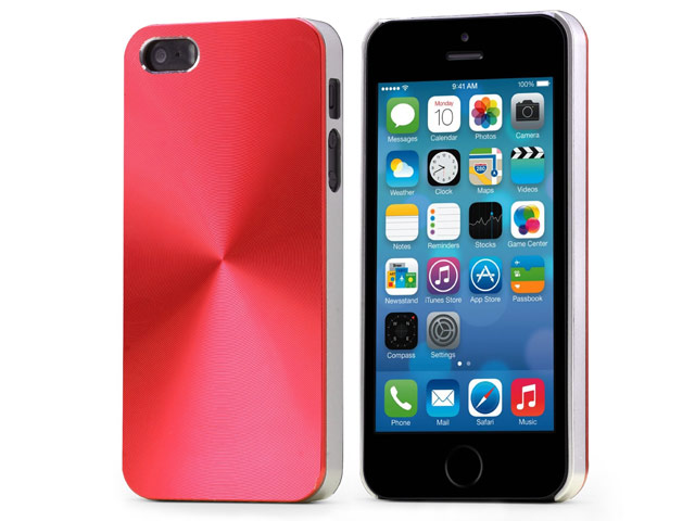 Чехол Yotrix MetalCase Round для Apple iPhone 5/5S (красный, алюминиевый)
