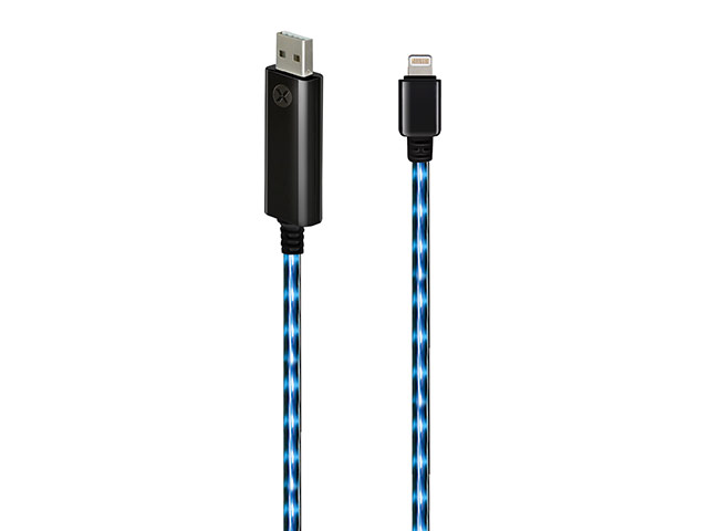 USB-кабель Dexim Visible Green Lightning Cable (черный, Lightning, с индикацией)