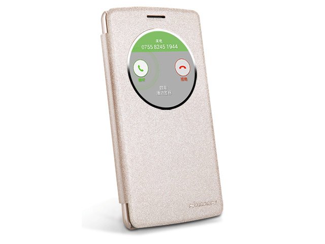 Чехол Nillkin Sparkle Leather Case для LG G3 Beat D724 (G3 mini) (золотистый, кожаный)