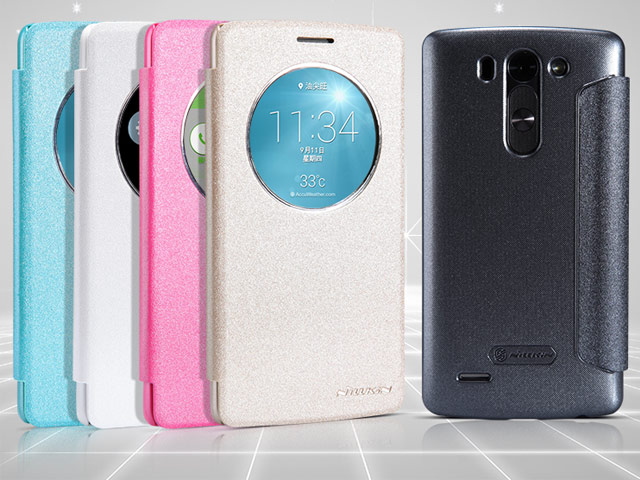 Чехол Nillkin Sparkle Leather Case для LG G3 Beat D724 (G3 mini) (золотистый, кожаный)