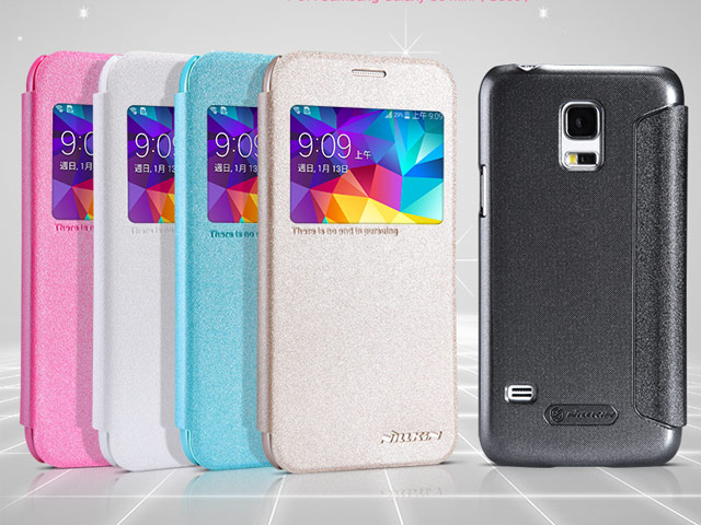 Чехол Nillkin Sparkle Leather Case для Samsung Galaxy S5 mini SM-G800 (черный, кожаный)