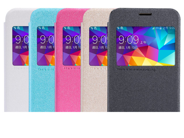 Чехол Nillkin Sparkle Leather Case для Samsung Galaxy S5 mini SM-G800 (черный, кожаный)