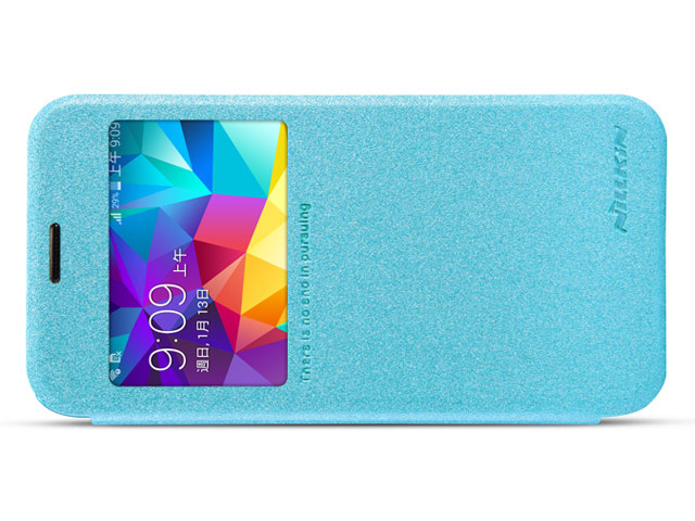Чехол Nillkin Sparkle Leather Case для Samsung Galaxy S5 mini SM-G800 (голубой, кожаный)