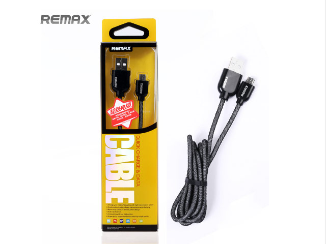 USB-кабель Remax Quick Charge&Data Cable (Lightning, 1 м, армированный, черный)