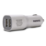 Зарядное устройство Remax Dual Car Charger универсальное (автомобильное, 2.1A, 2хUSB, белое)