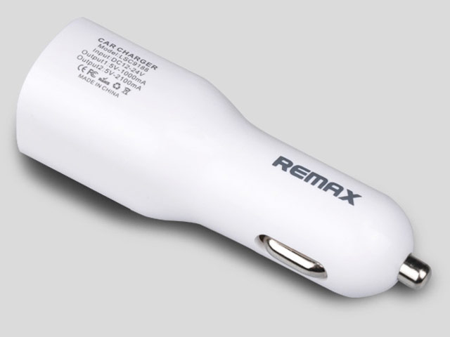 Зарядное устройство Remax Dual Car Charger универсальное (автомобильное, 2.1A, 2хUSB, белое)