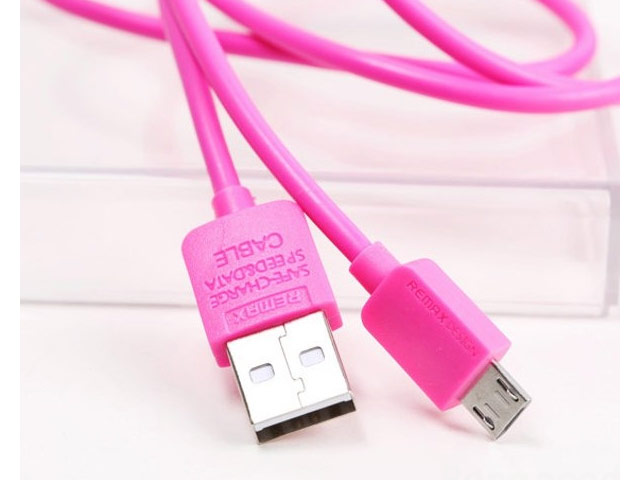 USB-кабель Remax Light Speed series cable (microUSB, 1 м, розовый)
