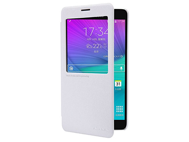 Чехол Nillkin Sparkle Leather Case для Samsung Galaxy Note 4 N910 (белый, кожаный)