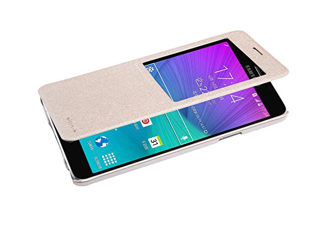 Чехол Nillkin Sparkle Leather Case для Samsung Galaxy Note 4 N910 (золотистый, кожаный)