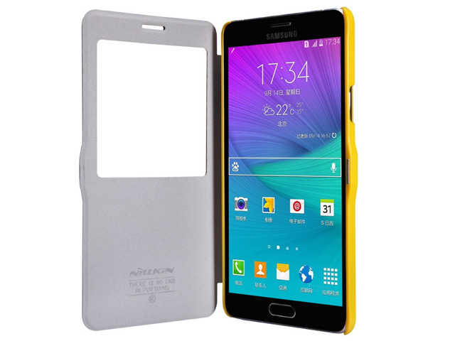 Чехол Nillkin Fresh Series Leather case для Samsung Galaxy Note 4 N910 (желтый, кожаный)