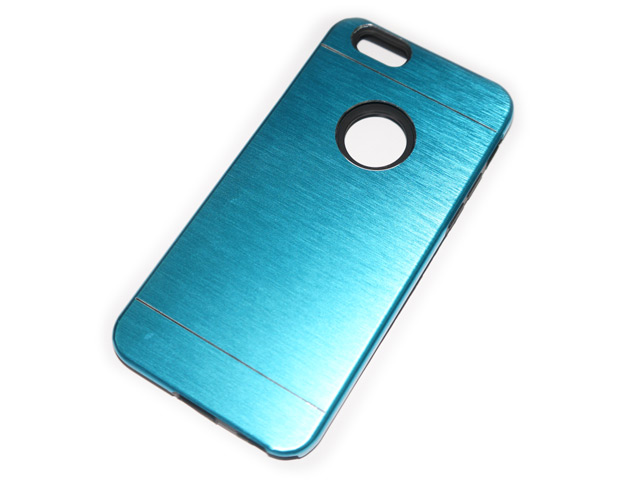 Чехол Yotrix MetalCase Silicone для Apple iPhone 6 (голубой, алюминиевый)