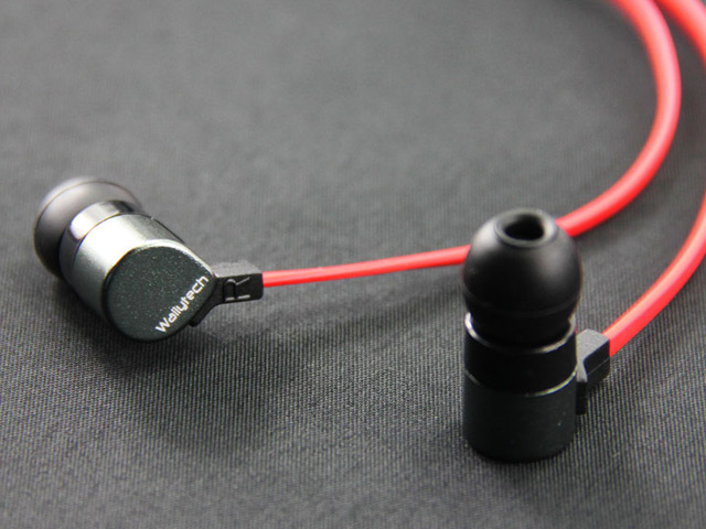 Наушники Wallytech Metal Earphone WHF-125 (серый/красный, пульт/микрофон, 20-20000 Гц, 8.0 мм)