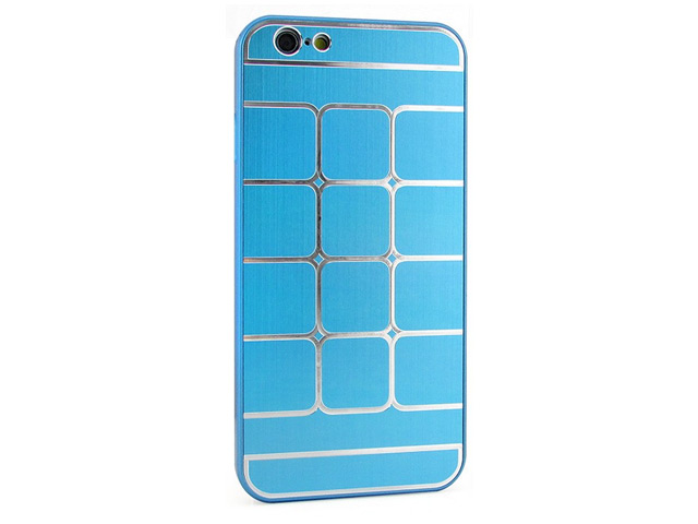 Чехол Yotrix MetalCase Matrix для Apple iPhone 6 (голубой, алюминиевый)