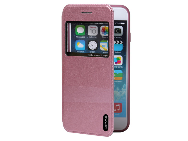 Чехол USAMS Lange Series для Apple iPhone 6 (розовый, кожаный)