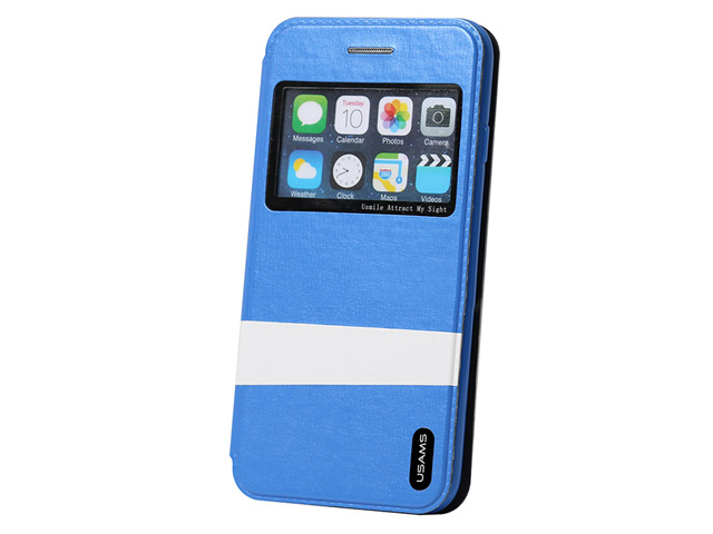 Чехол USAMS Lange Series для Apple iPhone 6 (синий, кожаный)