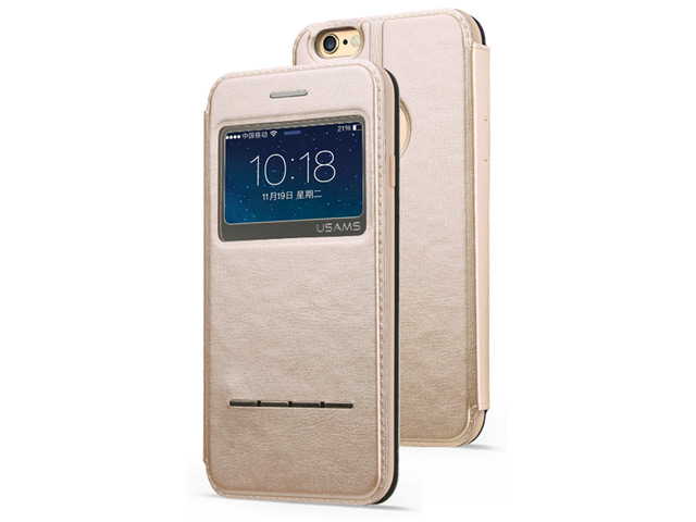 Чехол USAMS Lange Series Sliding для Apple iPhone 6 (розовый, кожаный)