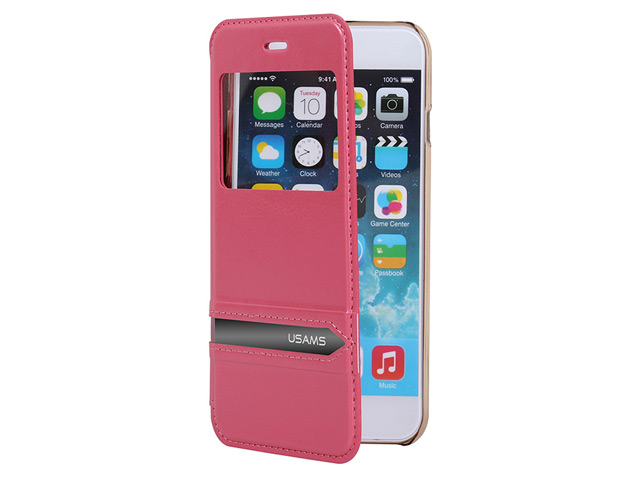 Чехол USAMS Merry Series для Apple iPhone 6 plus (розовый, кожаный)