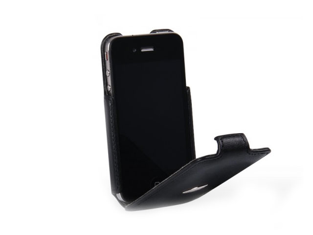Чехол Momax The Core GM для Apple iPhone 4 (черный, кожанный)