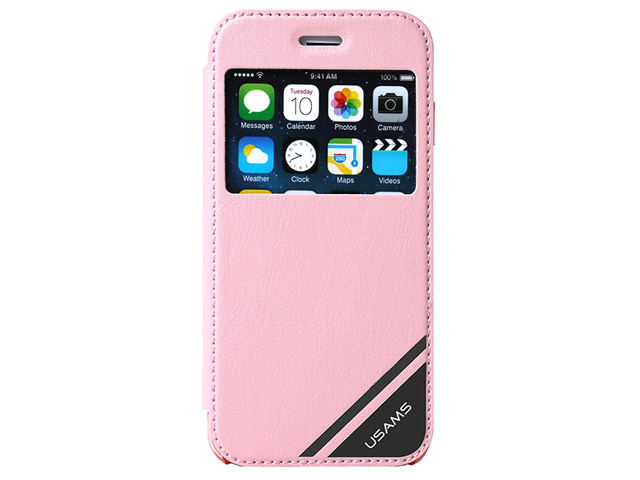 Чехол USAMS Viva Series для Apple iPhone 6 plus (розовый, кожаный)