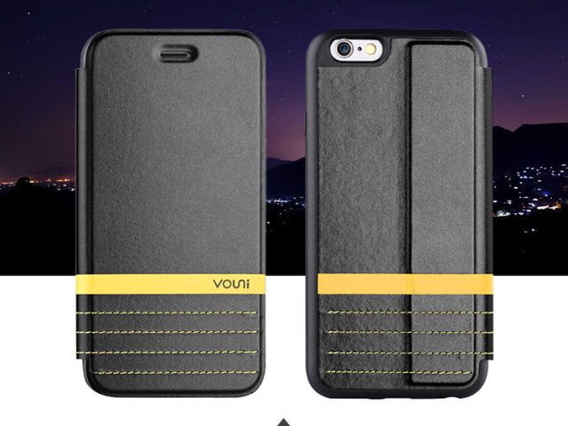 Чехол Vouni Note case для Apple iPhone 6 (черный, кожаный)