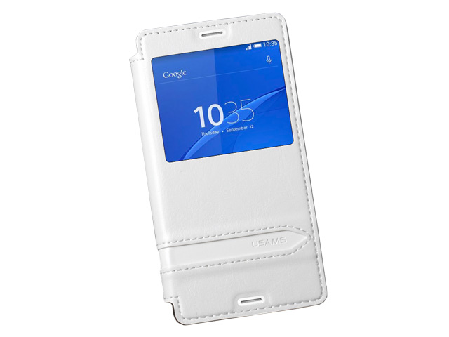 Чехол USAMS Merry Series для Sony Xperia Z3 compact M55w (белый, кожаный)