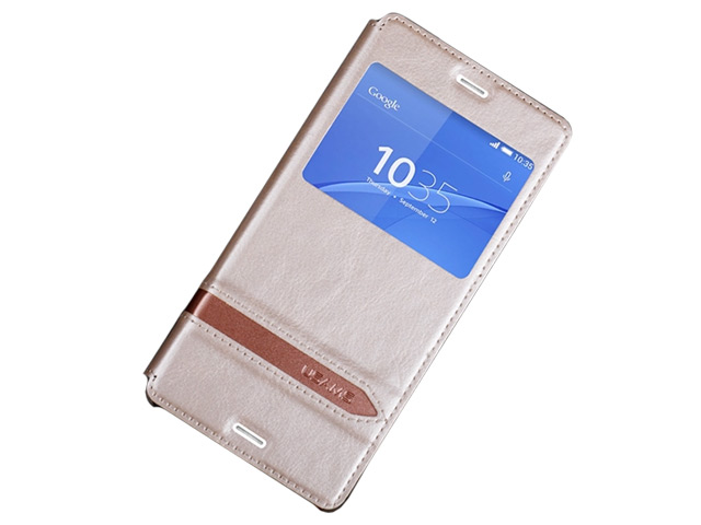 Чехол USAMS Merry Series для Sony Xperia Z3 compact M55w (золотистый, кожаный)