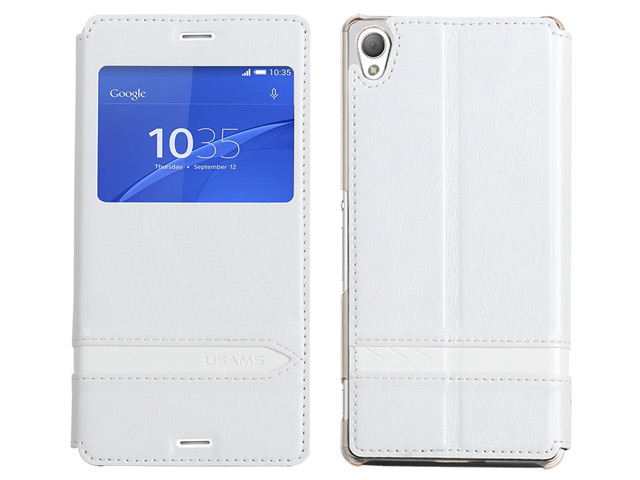Чехол USAMS Merry Series для Sony Xperia Z3 L55t (белый, кожаный)