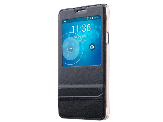 Чехол USAMS Merry Series для Samsung Galaxy Note 4 N910 (черный, кожаный)