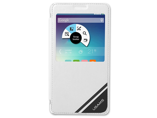 Чехол USAMS Viva Series для Samsung Galaxy Note 4 N910 (белый, кожаный)