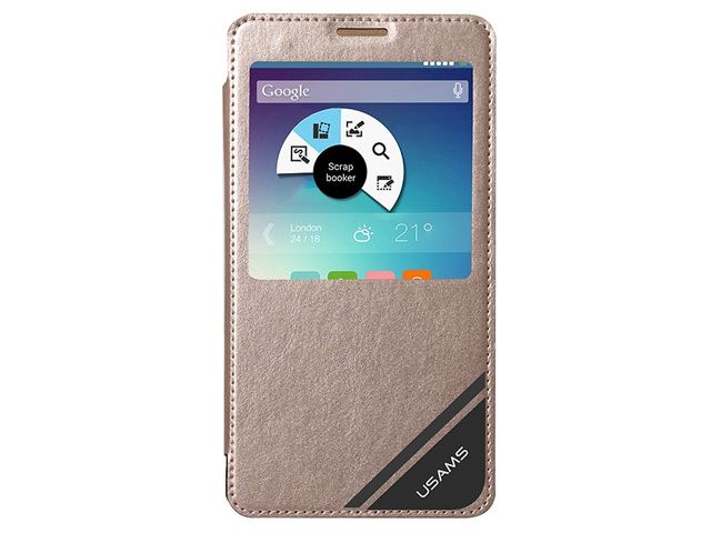 Чехол USAMS Viva Series для Samsung Galaxy Note 4 N910 (золотистый, кожаный)