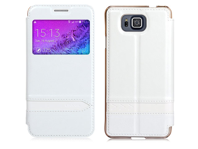 Чехол USAMS Merry Series для Samsung Galaxy Alpha G850 (белый, кожаный)